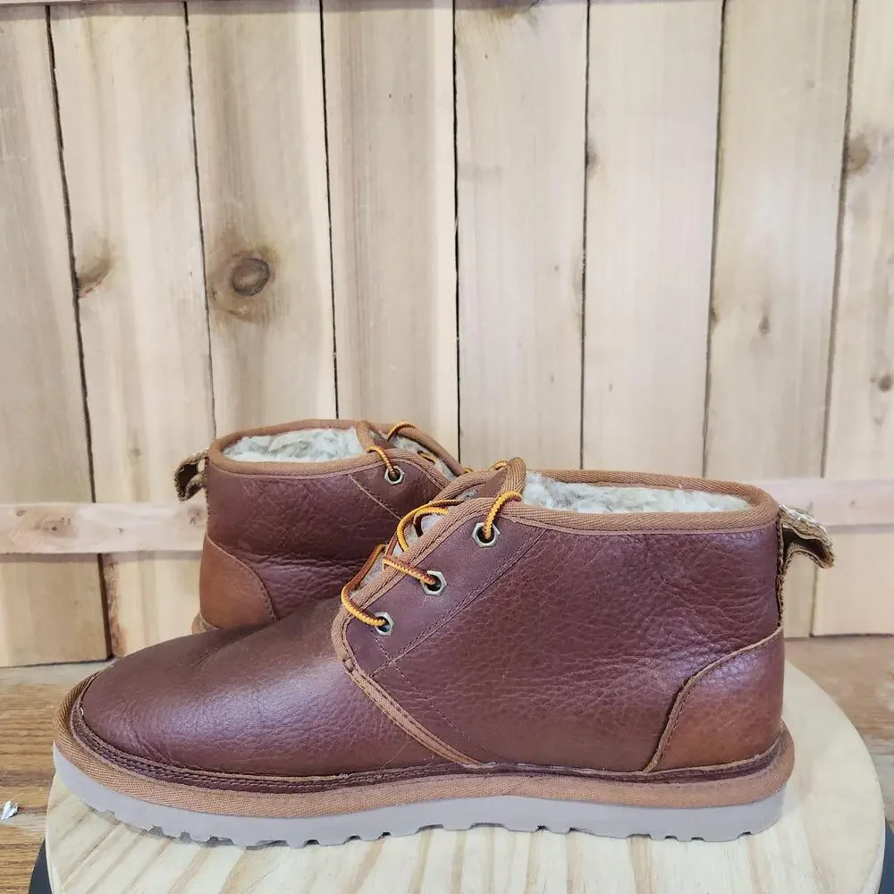 UGG Neumel Boots Mens 11 Brown Leather Chukka Lined Ankle Outdoor Winter